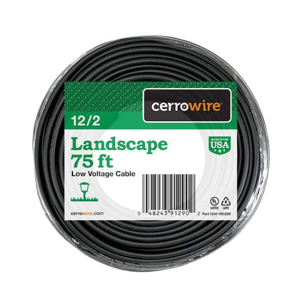 Cerrowire 75 ft. 12/2 Black Stranded Low-Voltage Landscape Lighting Wire