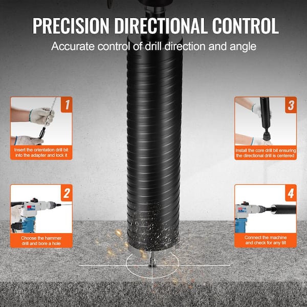 DPT 2.5" Dry Diamond Core Drill Bit – Laser Welded For Concrete, Asphalt, Brick, Block