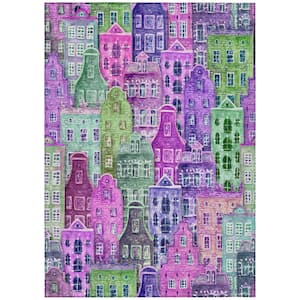 Chantille ACN600 Purple 5 ft. x 7 ft. 6 in. Machine Washable Indoor/Outdoor Geometric Area Rug