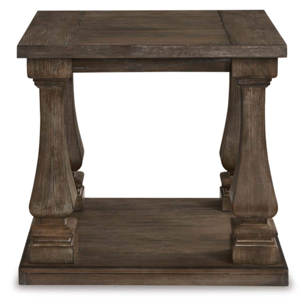Heavenly Hued Distressed Weathered Gray Square End Table