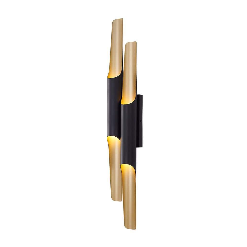 Matte Black and Gold Iron Dimmable Wall Sconce