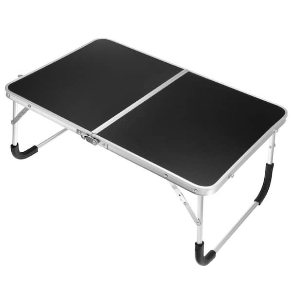 Flynama 37 in. L Brown Rectangular Outdoor Lightweight Aluminum Roll-Up Folding Camping Table for Picnics, BBQ (1-Pack)