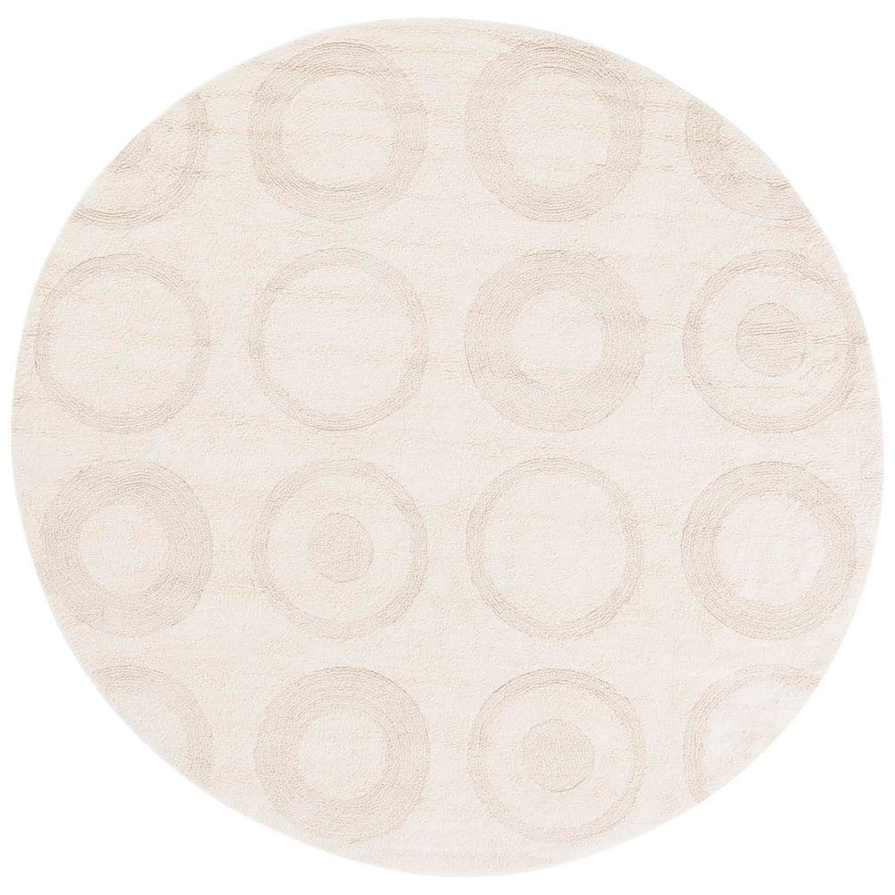 UPC 198162000218 product image for Easy Care 6 ft. x 6 ft. Ivory Solid Circles Round Area Rug | upcitemdb.com