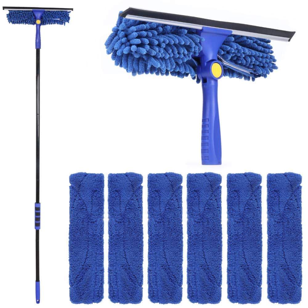 "12 in. 2-in-1 Window Squeegee Combo with 60"" Extendable Pole and 5 Microfiber Washer sleeves, Window Cleaning Tool" price history on PriceWatchPro