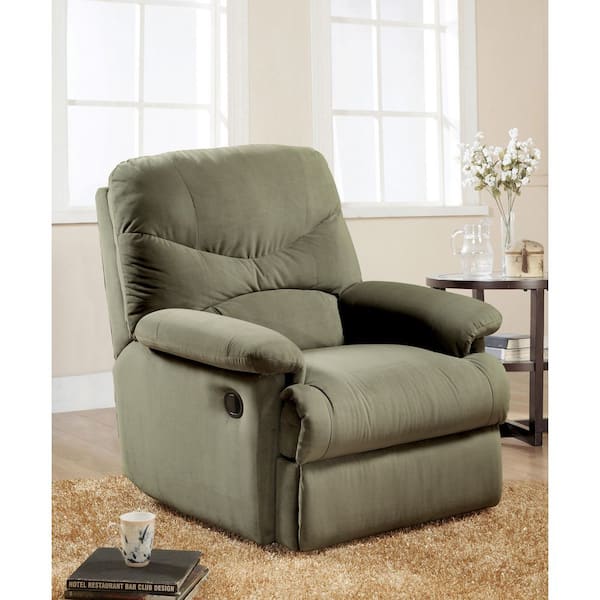 Lance Modern Sage Microfiber Upholstered Standard Recliner Chair with Pillow Top Arms