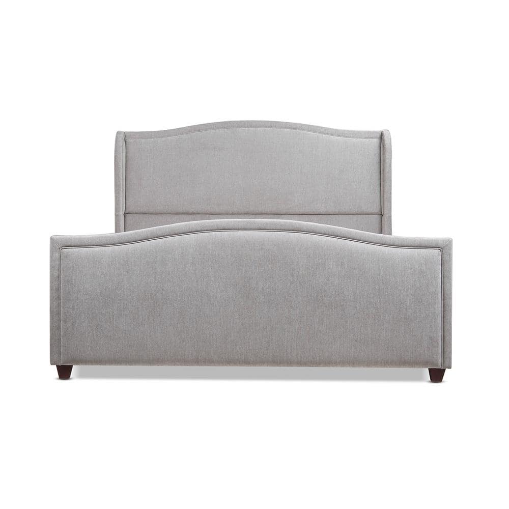 Carmen King Silver Grey Upholstered Pine Bed Frame