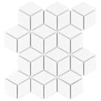 Metro Rhombus Matte White 10-1/2 in. x 12-1/8 in. x 5 mm Porcelain Mosaic Tile (9.04 sq. ft. / case)