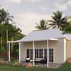 22 ft. x 10 ft. White Aluminum Attached Solid Patio Cover with 4 Posts (20 lbs. Live Load)