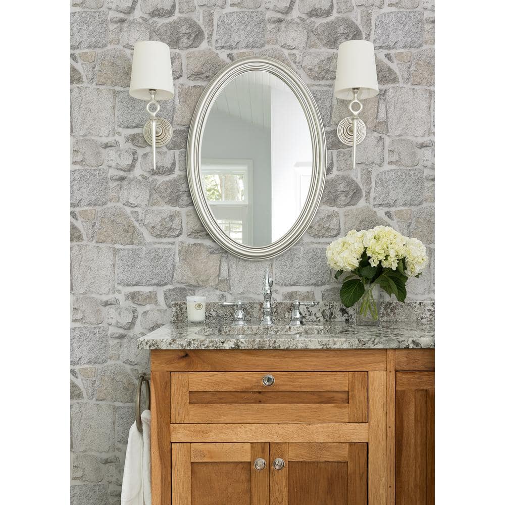 Axelle Light Grey and Beige Stone Wallpaper