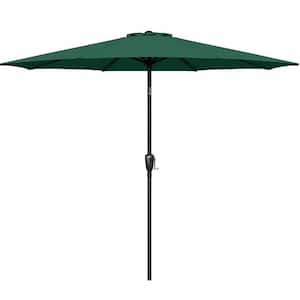 9 ft. Aluminum Outdoor Market Table Patio Umbrella with Hand Crank Lift in Green