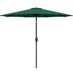 9 ft. Aluminum Outdoor Market Table Patio Umbrella with Hand Crank Lift in Green