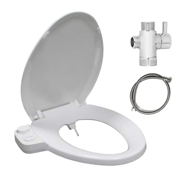 JEP Dual Nozzle Manual Bidet for Round Toilet with Soft Close Seat NEW 
