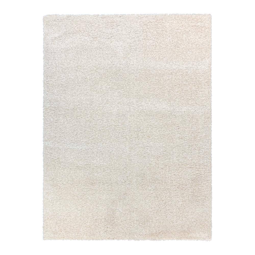Ivory 5' x 7' Rectangular Shag Synthetic Area Rug