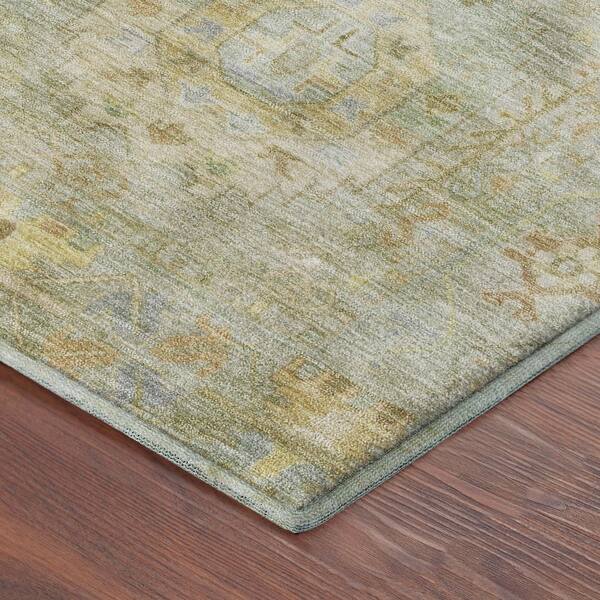 Mayfield Premium Machine Washable Abstract AMF2227 Sage 10 ft. x 14 ft. Area Rug