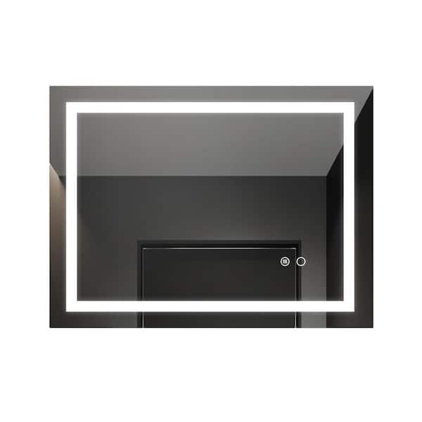 Unbranded 32 in. W x 24 in. H LED Lighted Bathroom Vanity Wall Mounted Mirrors, Large Wall Mirror