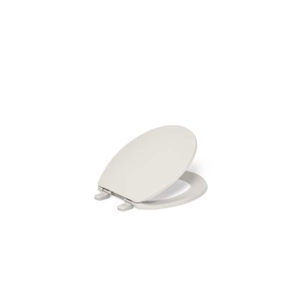 KOHLER Brevia Round Closed Front Toilet Seat with Quick-Release Hinges in Almond
