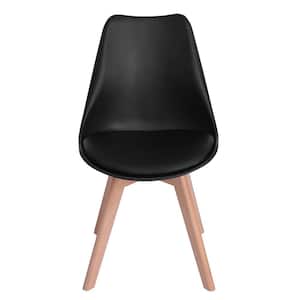 Frankfurt Black Plastic Side ChairSolid Wood Dining Chair (Set of 4)
