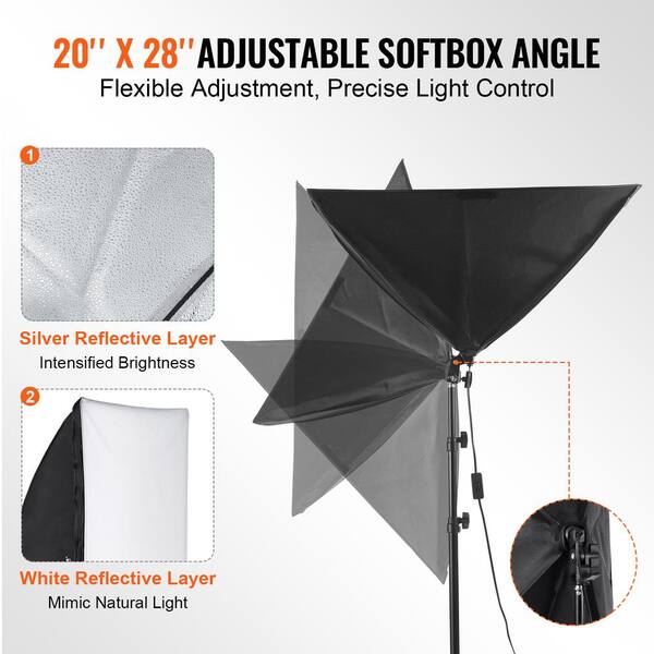 Kit Illuminazione LED Con Softbox 50x70 Cm, 2 Luci Da 85W, Temperatura Colore 2800K-5700K, Telecomando, Per Foto E Video