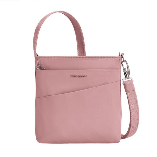 Travelon Anti-Theft Desert Pink Roam Small Crossbody Tote Bag