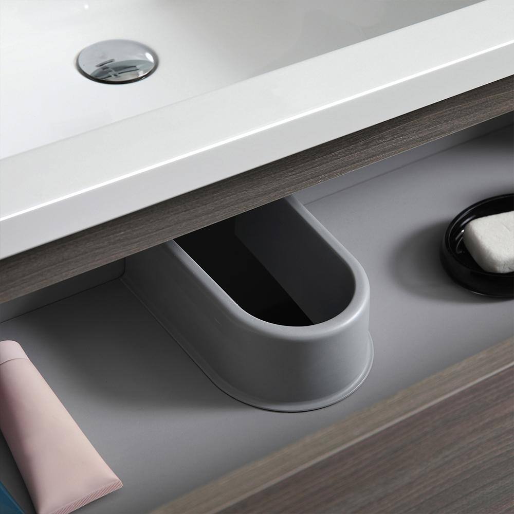 Gray 30" Freestanding Modern Bathroom Vanity with Acrylic Top
