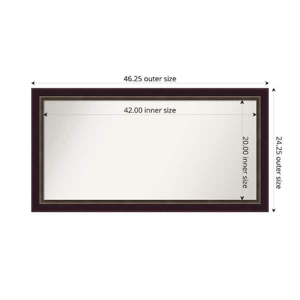 Amanti Art Signore Bronze 46.25 in. x 24.25 in. Custom Non-Beveled Wood Framed Bathroom Vanity Wall Mirror