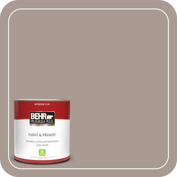 BEHR PREMIUM PLUS 1 qt. Home Decorators Collection #HDC-NT-18G Frosted Cocoa Flat Low Odor Interior Paint & Primer