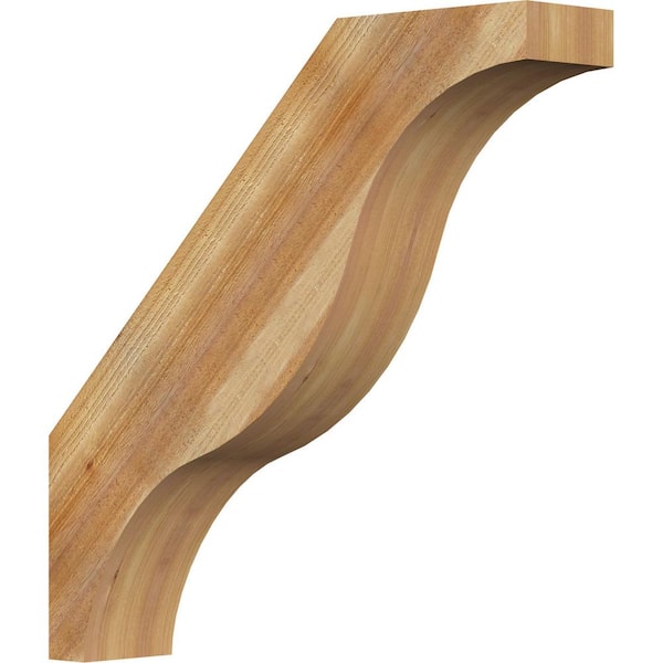 Ekena Millwork 6"W x 30"D x 30"H Funston Rough Sawn Knee Brace, Western Red Cedar