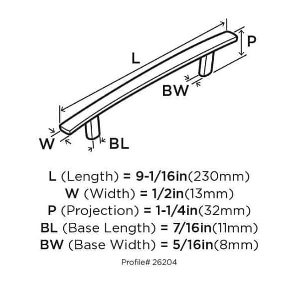 Oil-Rubbed Bronze 6-5/16 Inches Bar Pull with Mounting Hardware