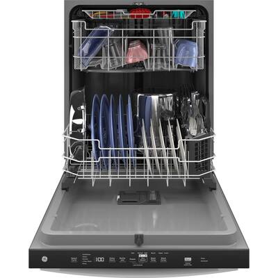 24 in. Black Top Control Built-In Tall Tub Dishwasher with Steam Cleaning and 50 dBA