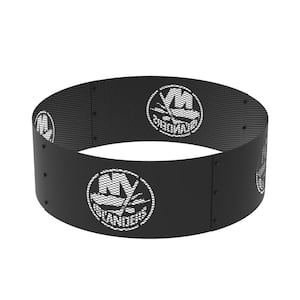 Decorative NHL 36 in. x 12 in. Round Steel Wood Fire Pit Ring - New York Islanders