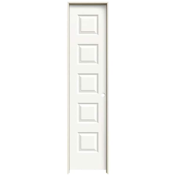JELD-WEN 18 in. x 80 in. Rockport White Painted Left-Hand Smooth Molded Composite Single Prehung Interior Door