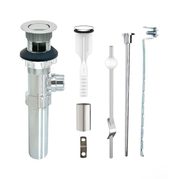 2 in 1-Clog Free Plastic Pop-Up Drain, Chrome