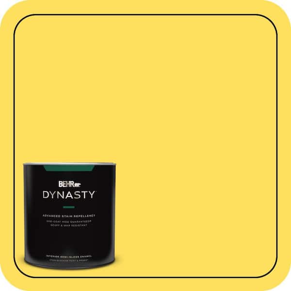 BEHR DYNASTY 1 qt. #380B-5 Neon Light Semi-Gloss Enamel Interior Stain-Blocking Paint & Primer