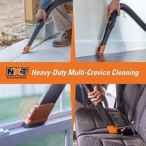 2-1/2 in. NXT Max Crevice Tool Shoe Kit Shop Vac Attachments with Hard and Soft Bristles for RIDGID NXT Wet Dry Vacuums