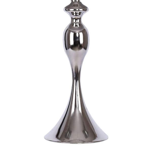 LumiSource Ashland 27.25 in. Polished Nickel and Clear Square