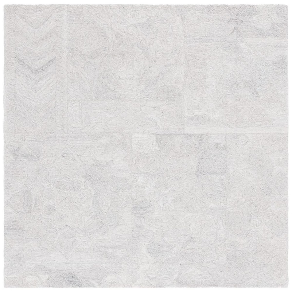 SAFAVIEH Abstract Gray/Ivory 6 ft. x 6 ft. Abstract Geometric Square Area Rug
