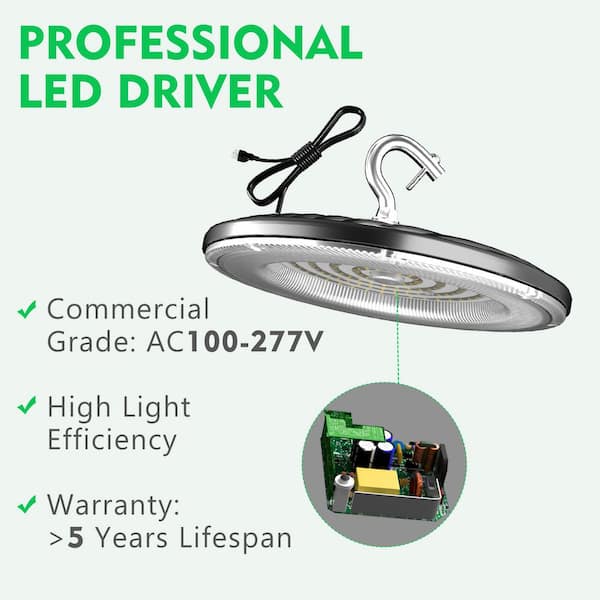 bulbeats 10Pack of 240W LED High Bay Light 36000LM High Bay LED Shop Lights AC100-277V Commercial Bay Lighting for Warehouse