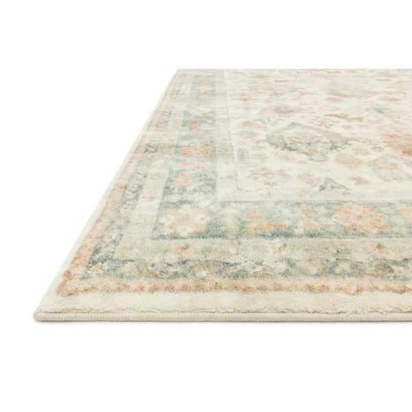 Rosette Beige/Multi 3 ft. 3 in. x 5 ft. 3 in. Shabby-Chic Plush Cloud Pile Area Rug