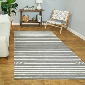 Cameron Striped Grey 8 ft. x 10 ft. Area Rug