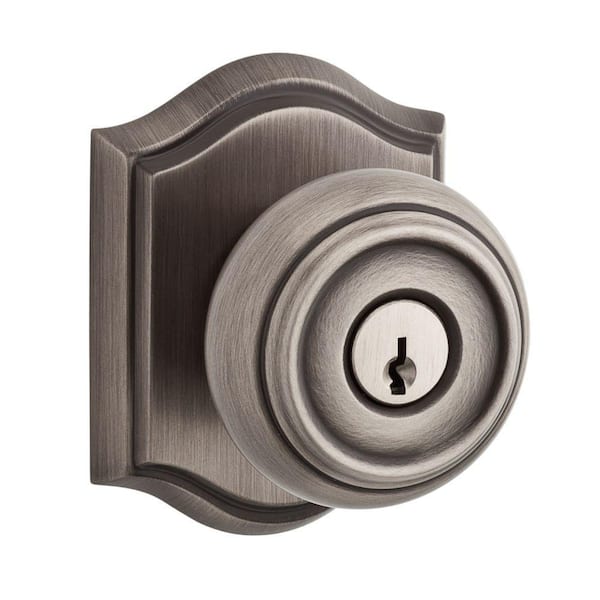 Baldwin Traditional Matte Antique Nickel Keyed Entry Door Knob