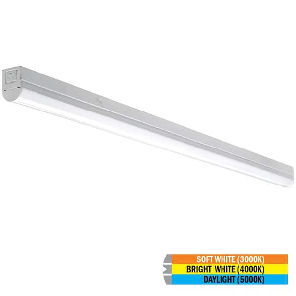 ETi 4 ft. 32W Equivalent Linkable Integrated LED White Strip Light Fixture 2000 Lumens Plug-in Hardwire 3 Color Temperatures