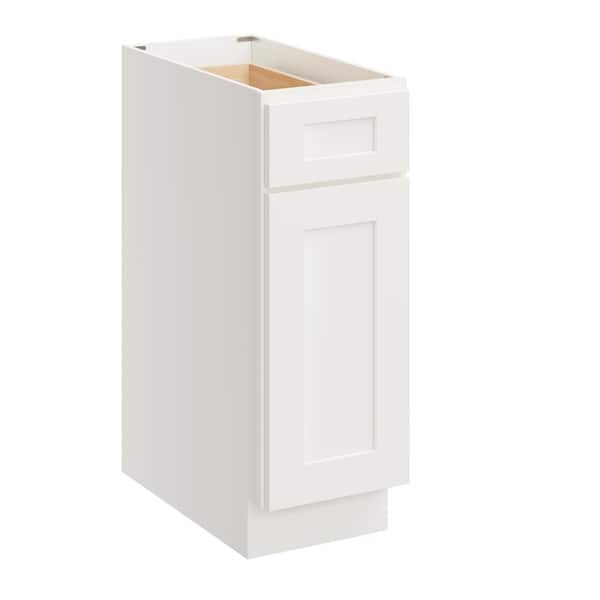 12 in. W x 24 in. D x 34.5 in. H Plywood Ready to Assemble Floor Base Kitchen Cabinet in White Shaker with Drawer