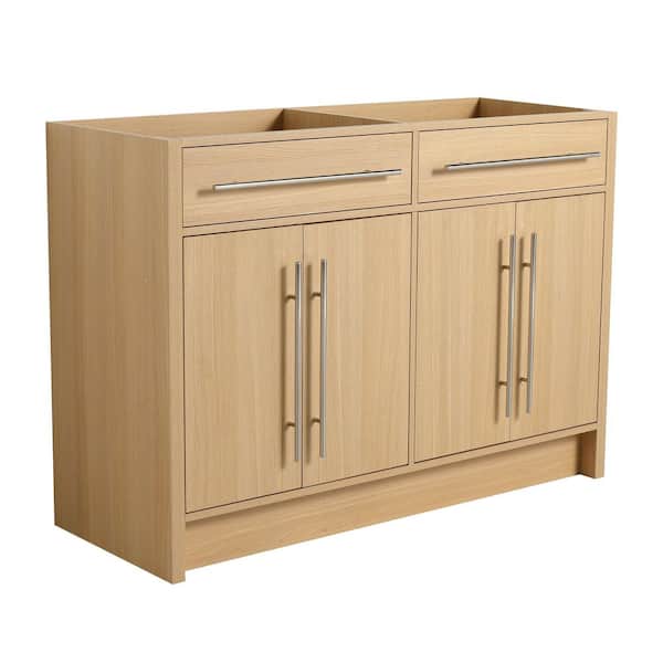 Onyx 46.89 in. W Modern Freestanding Bath Vanity Cabinet without Top in Oak with 4-Soft Closing Doors