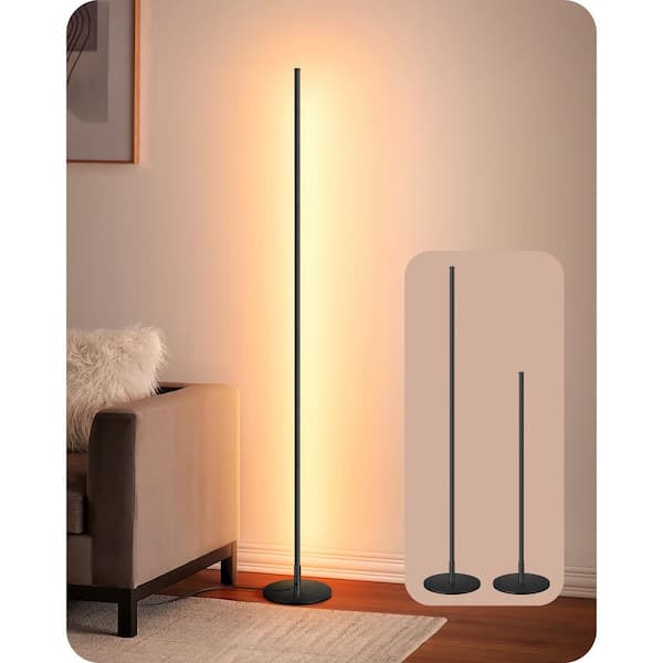 EDISHINE 57 in. Black Dimmable LED Tripod Floor Lamp for living room ...