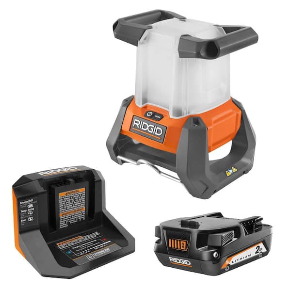 RIDGID 18V Cordless 360° Area Light Kit with 2.0 Ah Battery and Charger