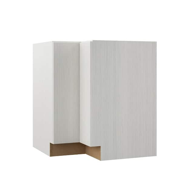 Hampton Bay Designer Series Edgeley Assembled 30x34.5x20.25 in. EZ Reach Corner Base Kitchen Cabinet in Glacier