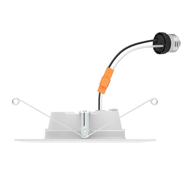 Commercial Electric - 5/6 in. Integrated LED Recessed Retrofit Light Trim with Selectable Color Temperature CEC-T20, (4-Pack)