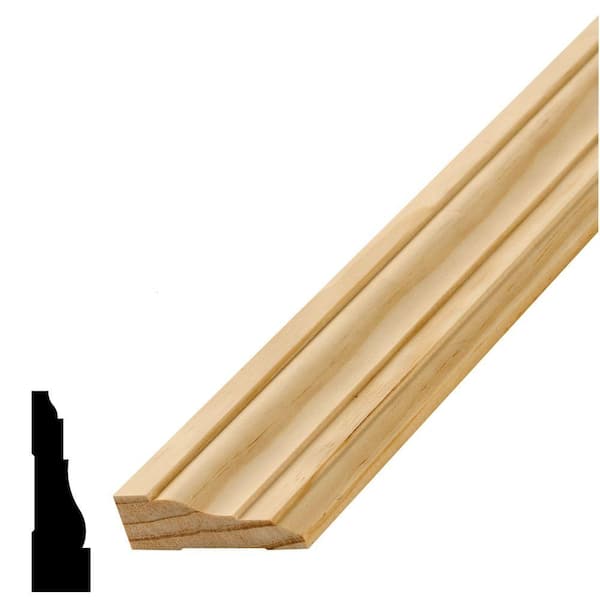 11/16 in. D x 2-1/4 in. W x 84 in. L Unfinished Pine Wood Colonial Casing Drip Cap Moulding