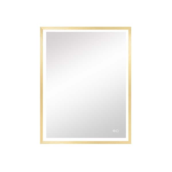 Unbranded 24 in. W x 32 in. H Rectangular Framed LED Wall Single Bathroom Vanity Mirror for Bathroom
