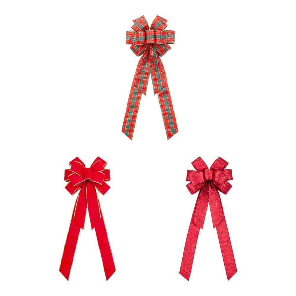 Home Accents Holiday 12.5 in Christmas Tree Topper Bow 21CC85400 The